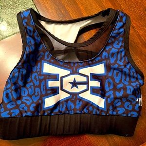 ECE practice wear sports bra blue leopard Youth medium